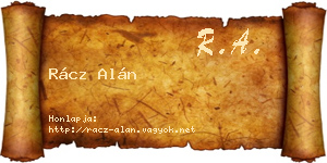 Rácz Alán névjegykártya