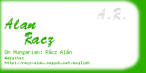 alan racz business card